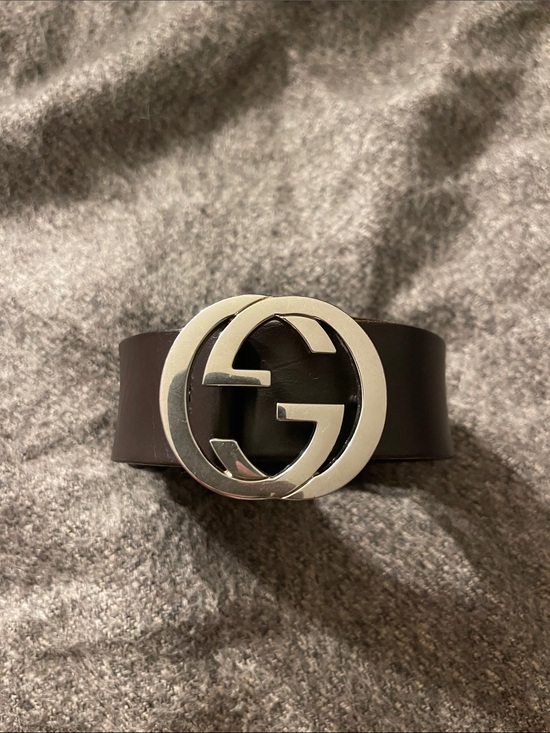 Gucci Other - Gucci Dark Brown Leather Belt with Silver Double G Buckle